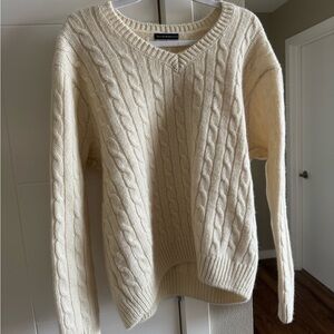 Brandy Melville Cable Knit Cream Sweater
